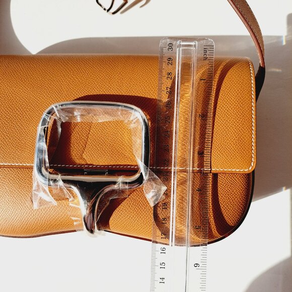 NEW Hermès Gold Della Cavalleria Elan Epsom Calfskin Bag Silver Hardware, 2024 - Picture 9 of 16